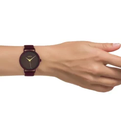 Biking rode OOZOO horloge met leren band - C10584