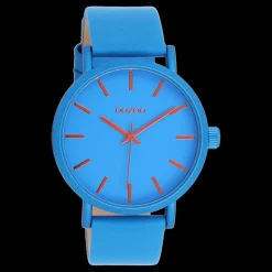 Blauwe OOZOO horloge met leren band - C11175