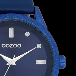 Blauwe OOZOO horloge met leren band - C11288