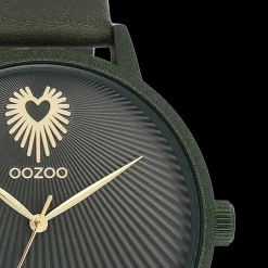 Bos groene OOZOO horloge met leren band - C11248