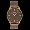Bruine OOZOO horloge met metalen mesh armband - C20009