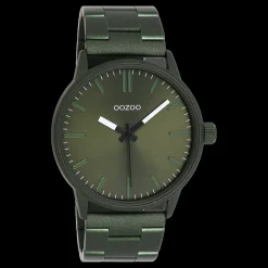 Donker groene OOZOO horloge met roestvrijstalen armband - C11402