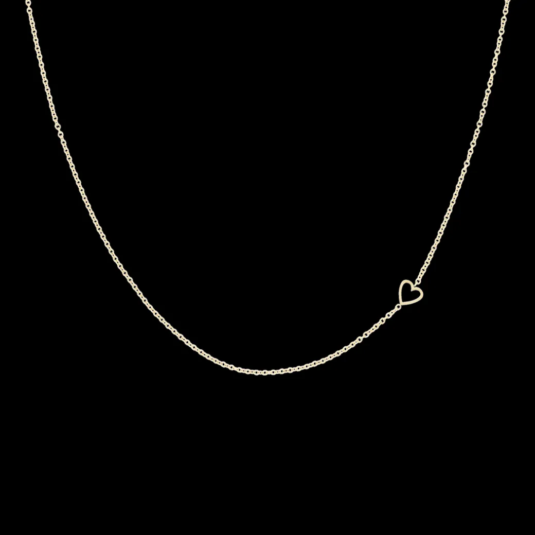 Goudkleurige armband + ketting set met een hart
