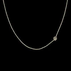 Goudkleurige armband + ketting set met een groene klaver