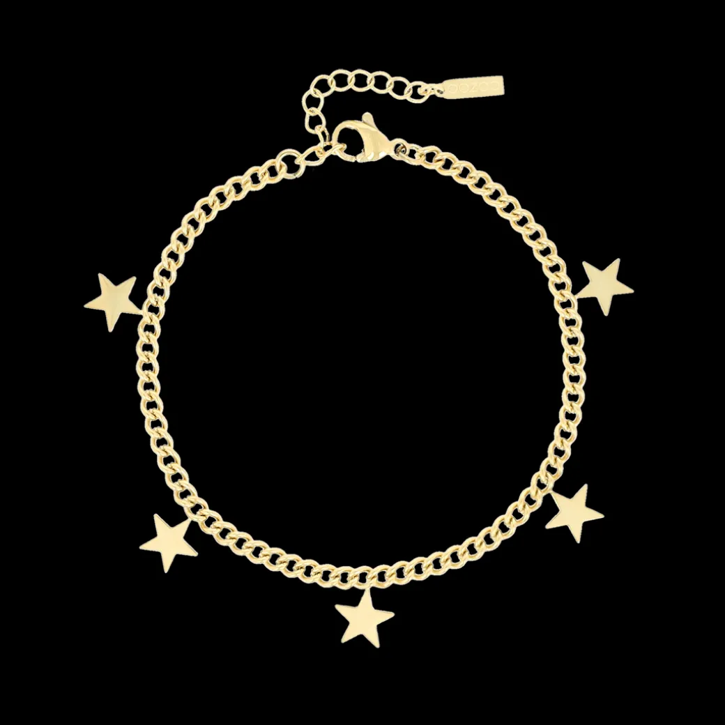 Goudkleurige armband + ketting set met sterretjes