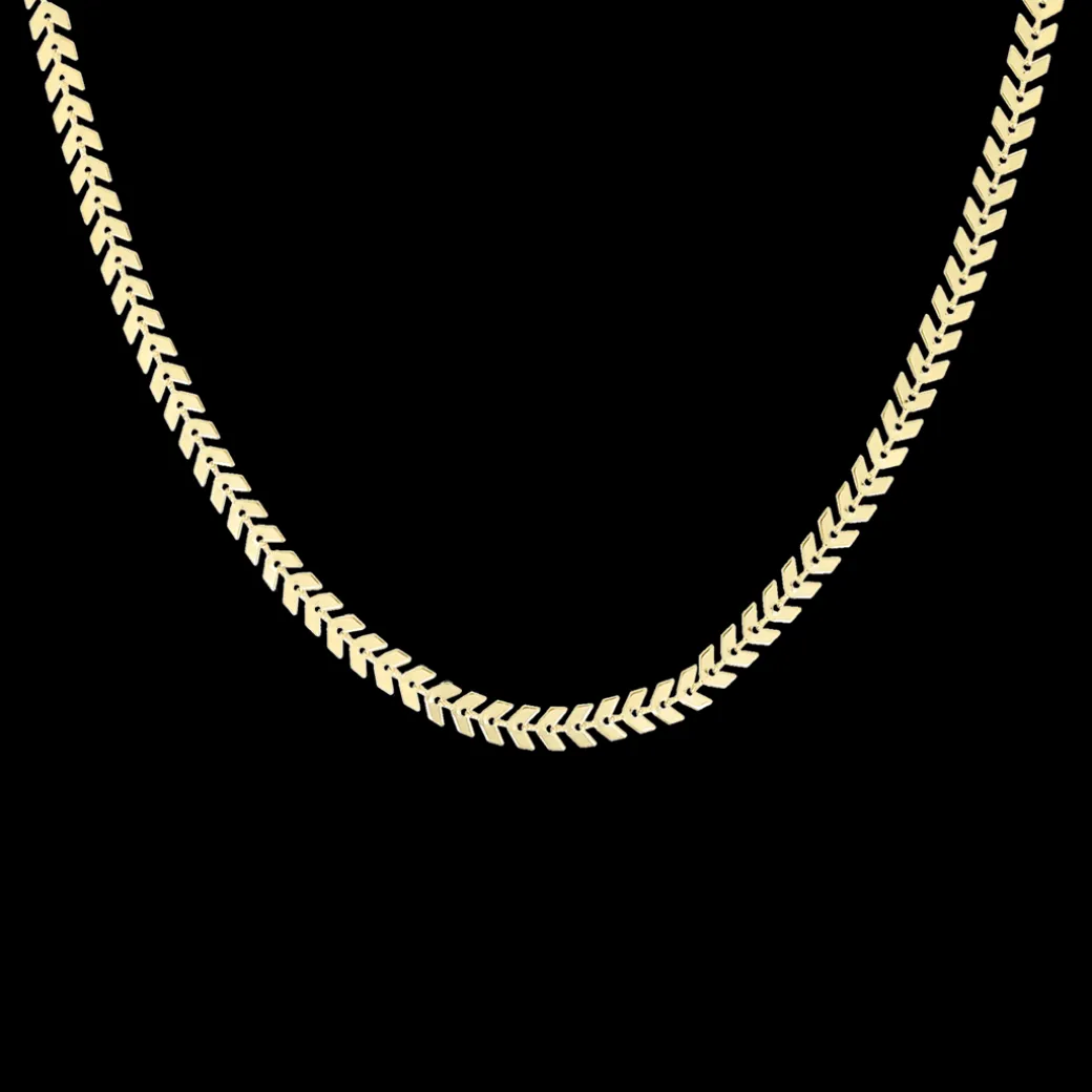 Goudkleurige armband + ketting set met V-schakel