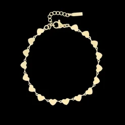 Goudkleurige armband + ketting set met hartjes
