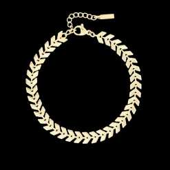 Goudkleurige armband + ketting set met V-schakel