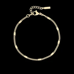 Goudkleurige armband + ketting set met klassiek detail