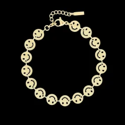 Goudkleurige armband + ketting set met smileys
