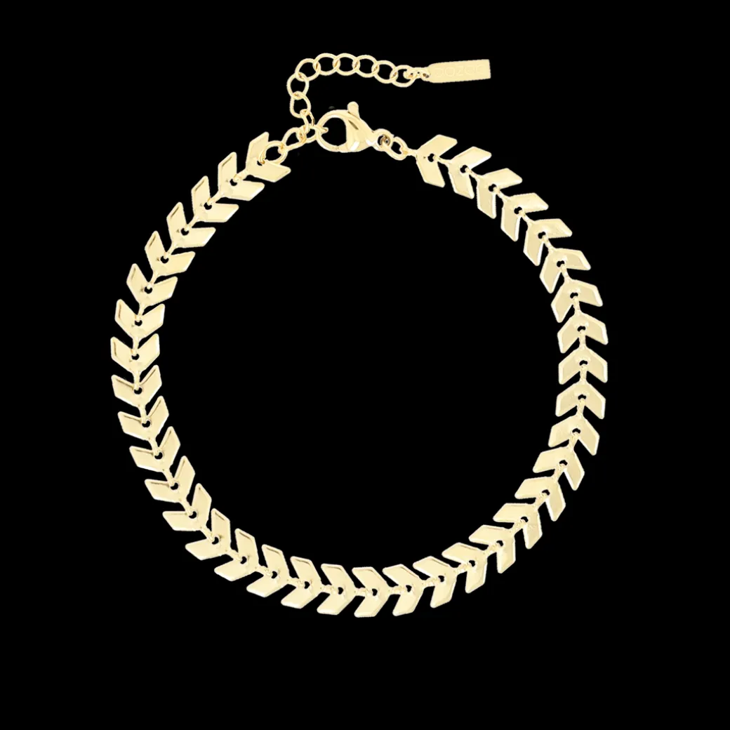 Goudkleurige armband + ketting set met V-schakel