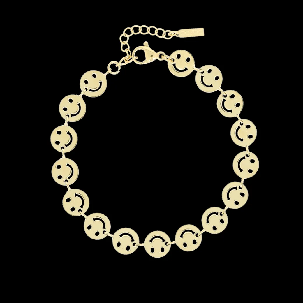 Goudkleurige armband met smileys