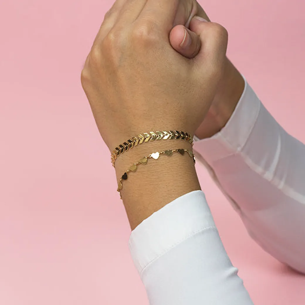 Goudkleurige armband met hartjes