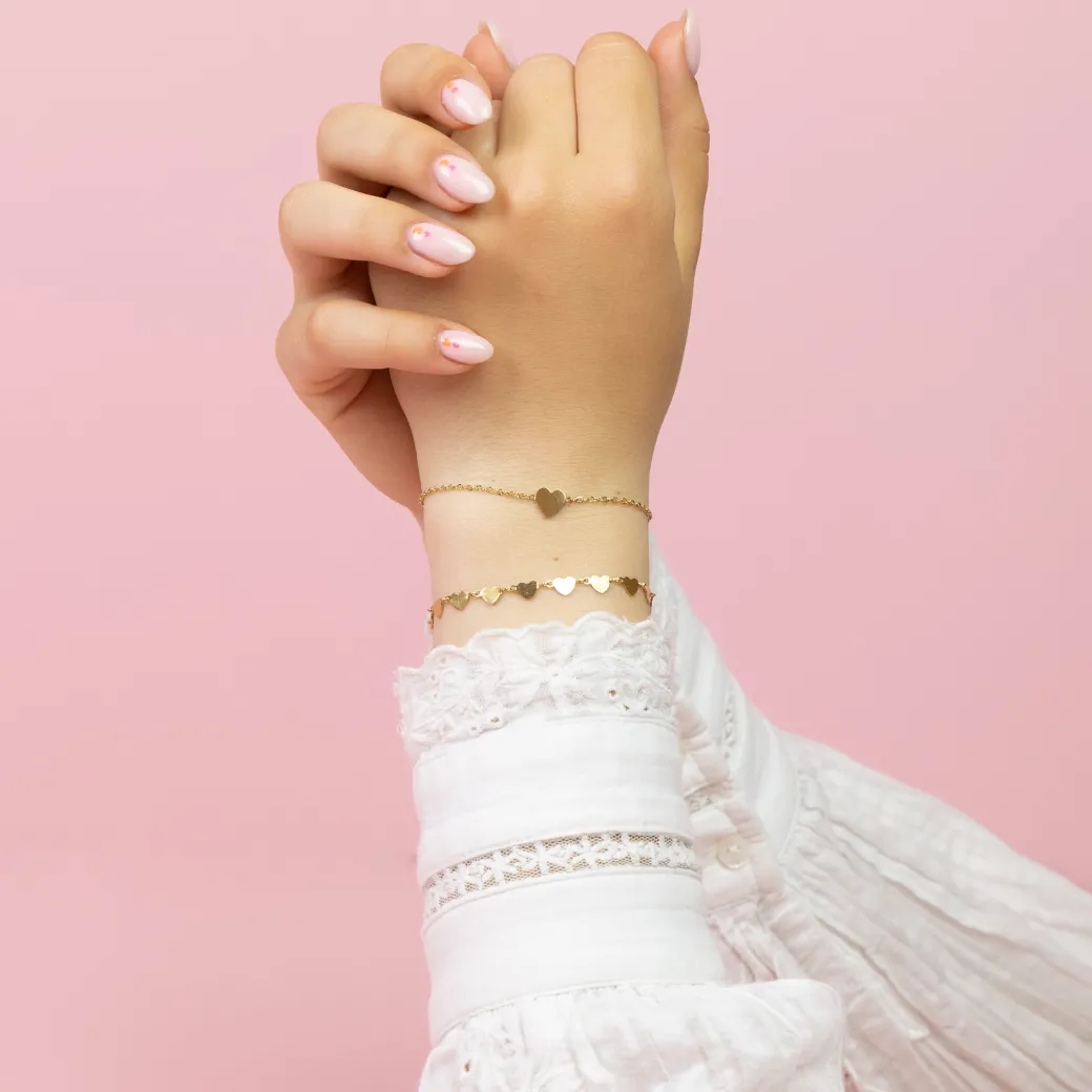 Goudkleurige armband met een hart