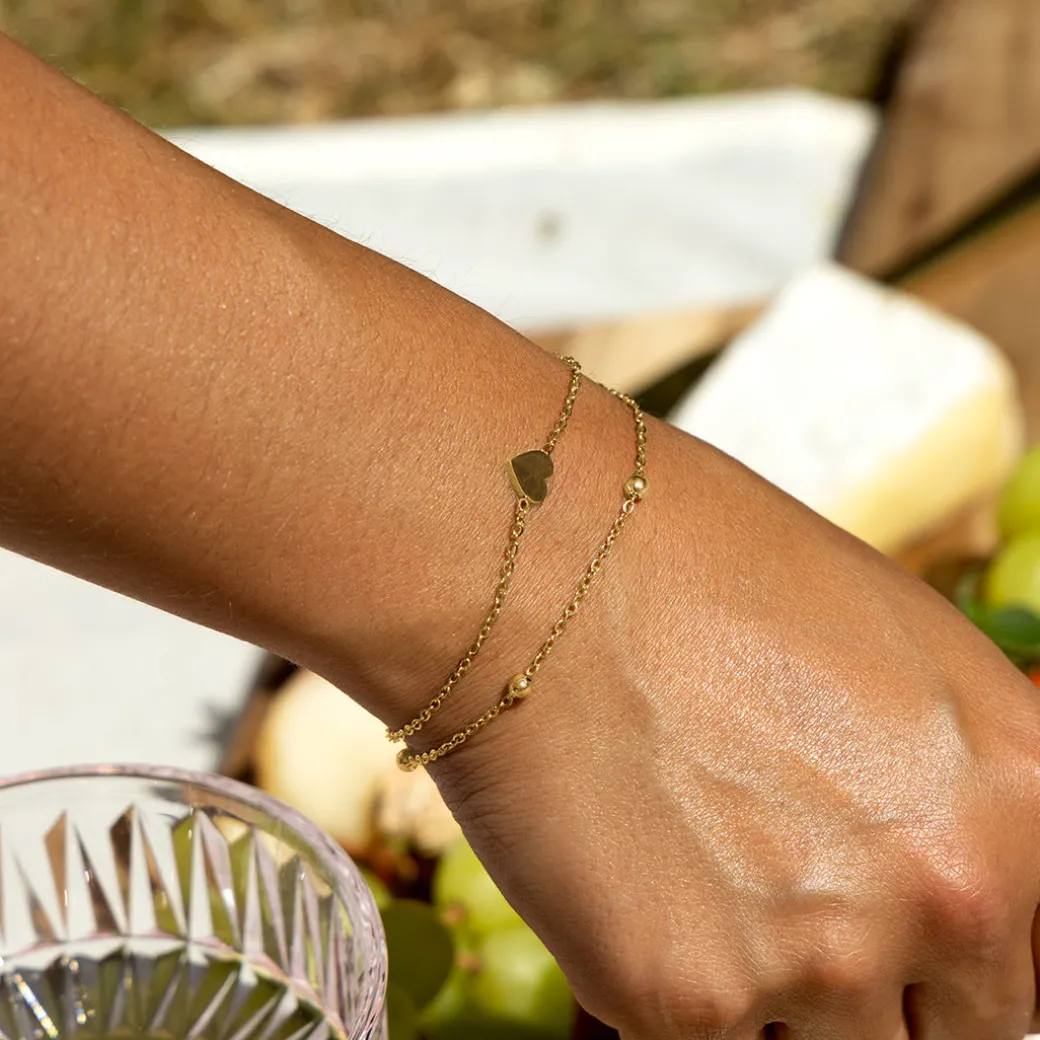 Goudkleurige armband met een hart