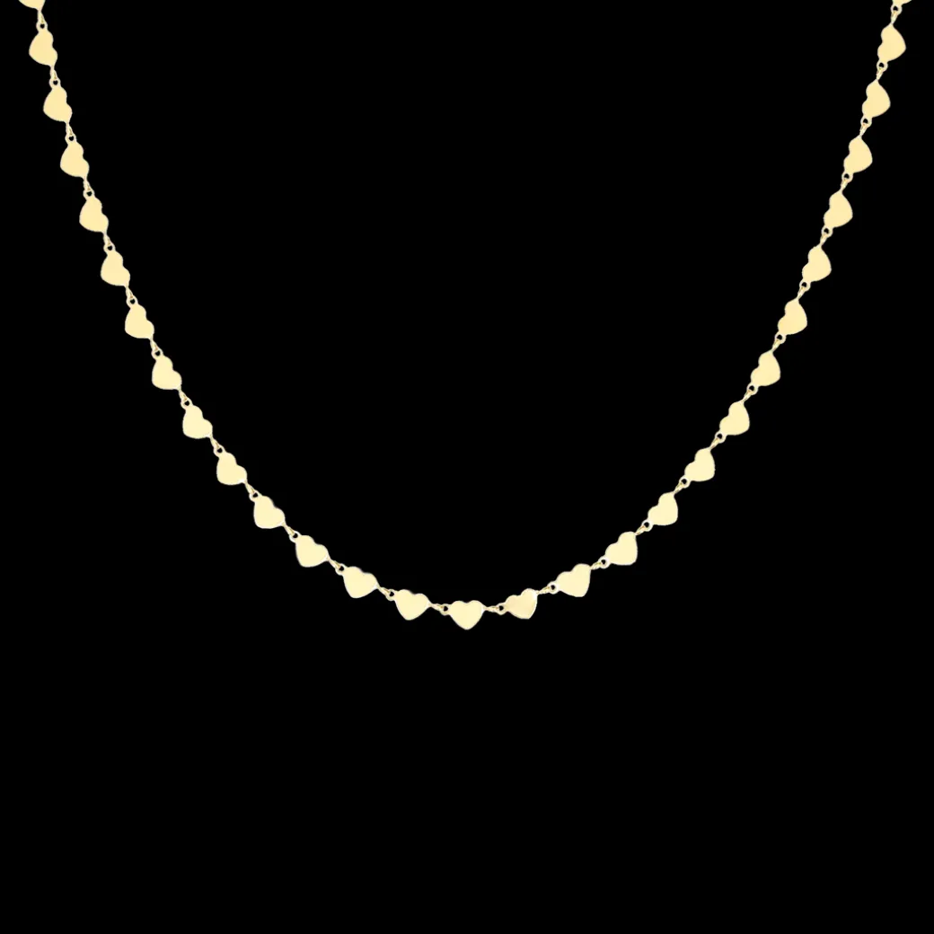Goudkleurige ketting met hartjes