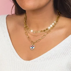 Goudkleurige ketting met smileys