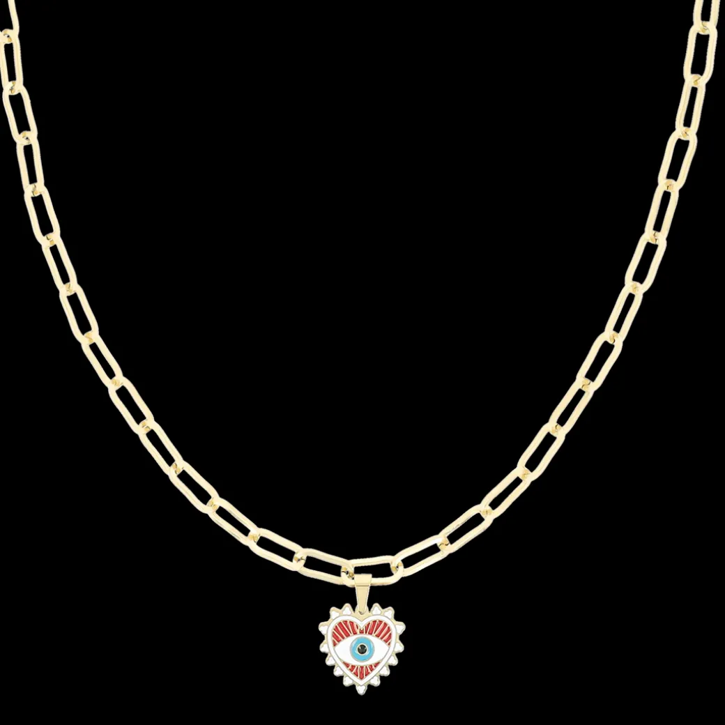 Goudkleurige ketting met boze oog bedeltje