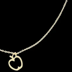 Goudkleurige ketting met een appel