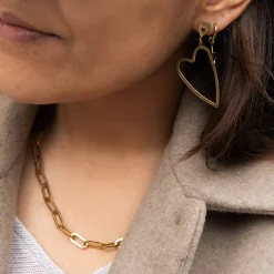 Goudkleurige ketting met grove schakels