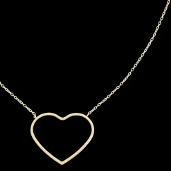 Goudkleurige ketting met groot hart