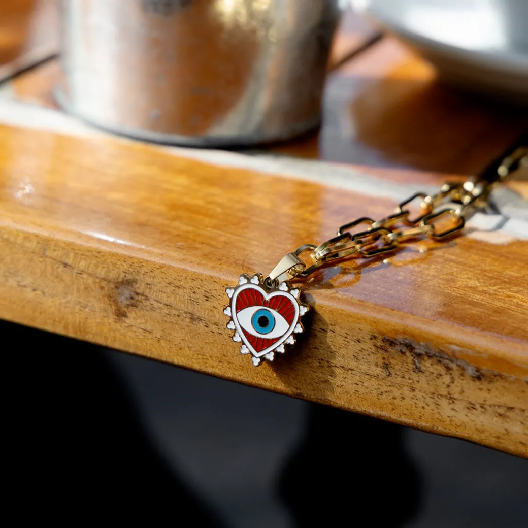 Goudkleurige ketting met boze oog bedeltje
