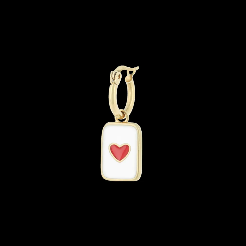 Goudkleurige oorbel + ketting set met L-O-V-E & een hart