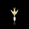 Goudkleurige oorbel met zwaluw