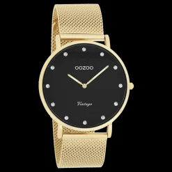 Goudkleurige OOZOO horloge met metalen mesh armband - C20237