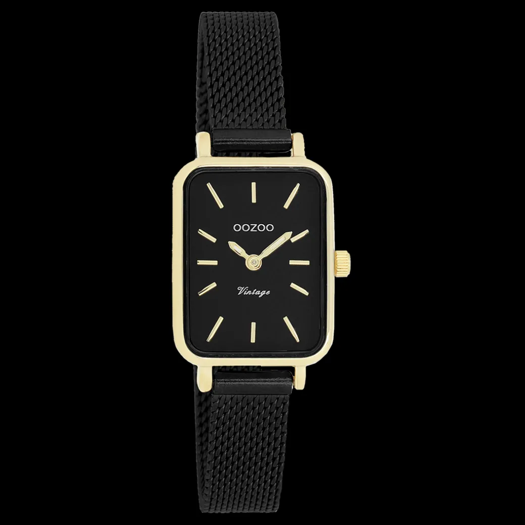 Goudkleurige OOZOO horloge met metalen mesh armband - C20269