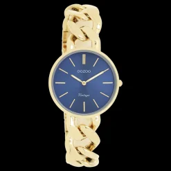 Goudkleurige OOZOO horloge met grove schakelarmband - C20359