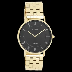 Goudkleurige OOZOO horloge met roestvrijstalen armband - C20371