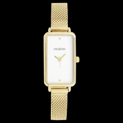 Goudkleurige OOZOO horloge met metalen mesh armband metalen mesh armband - C11533