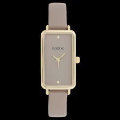 Goudkleurige OOZOO horloge met leren band leren band - C11531