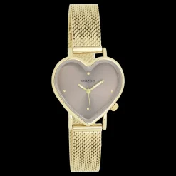 Goudkleurige OOZOO horloge met metalen mesh armband - C11416