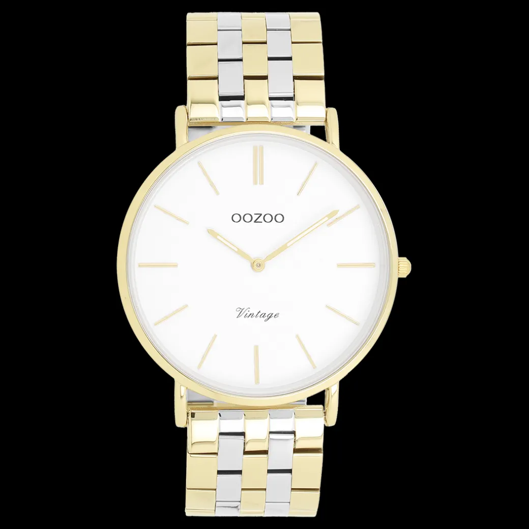 Goudkleurige OOZOO horloge met roestvrijstalen armband roestvrijstalen armband - C20402