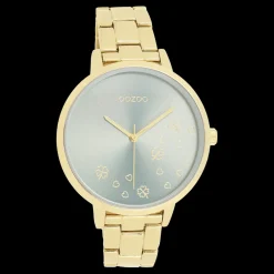 Goudkleurige OOZOO horloge met roestvrijstalen armband - C11123