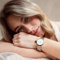 Goudkleurige OOZOO horloge met roestvrijstalen armband roestvrijstalen armband - C20407