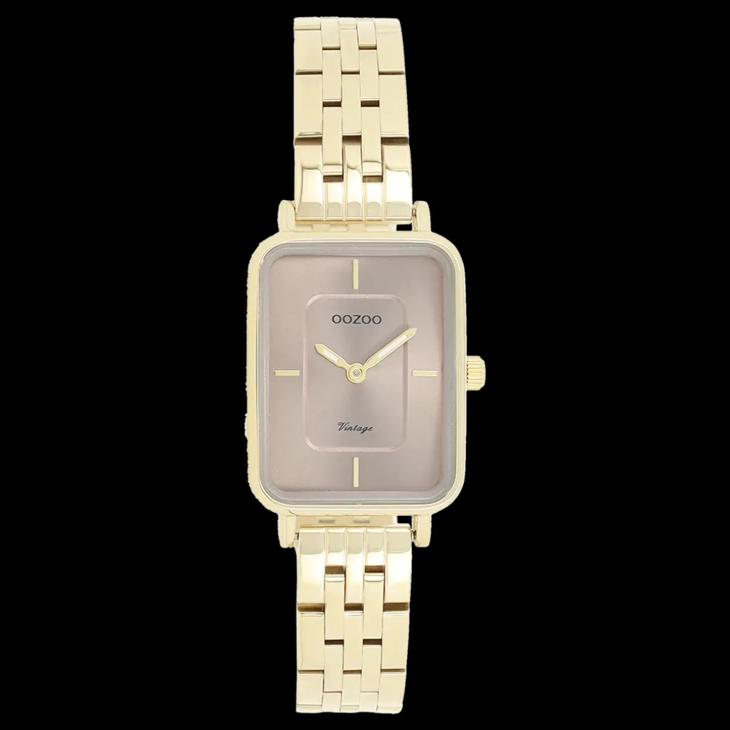 Goudkleurige OOZOO horloge met roestvrijstalen armband roestvrijstalen armband - C20419