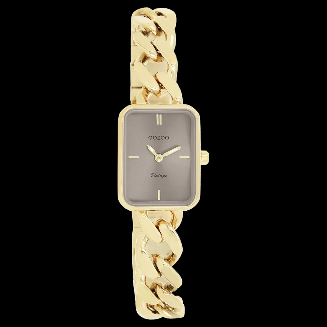 Goudkleurige OOZOO horloge met grove schakelarmband - C20363