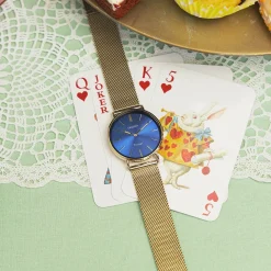Goudkleurige OOZOO horloge met metalen mesh armband - C20291