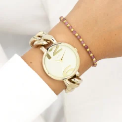 Goudkleurige OOZOO horloge met grove schakelarmband - C11263