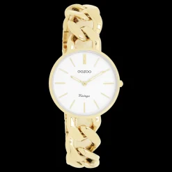 Goudkleurige OOZOO horloge met grove schakelarmband - C20357