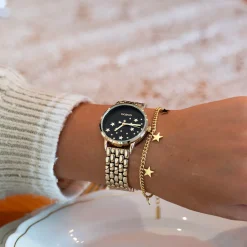 Goudkleurige OOZOO horloge met roestvrijstalen armband - C11029
