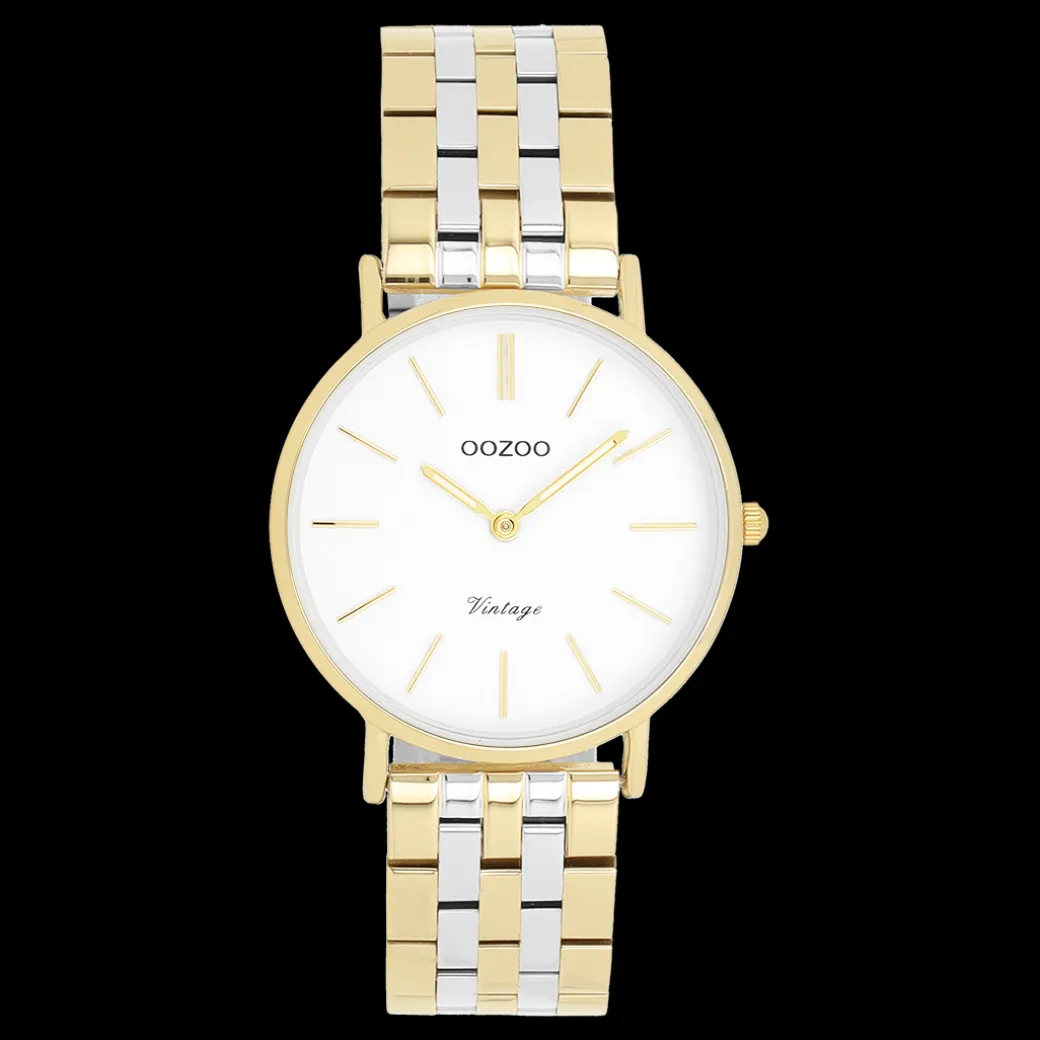 Goudkleurige OOZOO horloge met roestvrijstalen armband roestvrijstalen armband - C20407