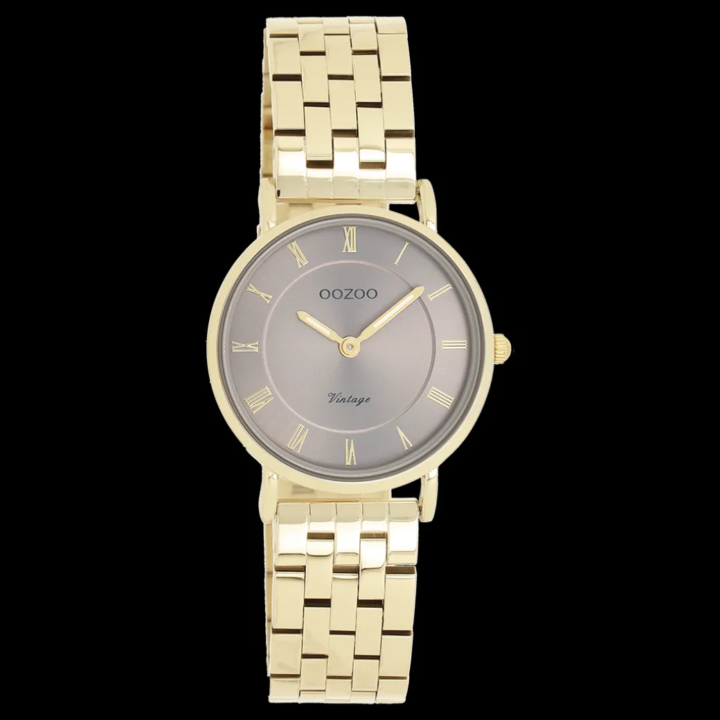 Goudkleurige OOZOO horloge met roestvrijstalen armband - C20377