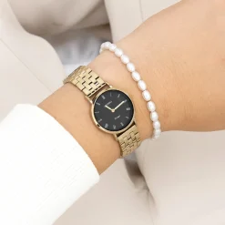 Goudkleurige OOZOO horloge met roestvrijstalen armband - C20378