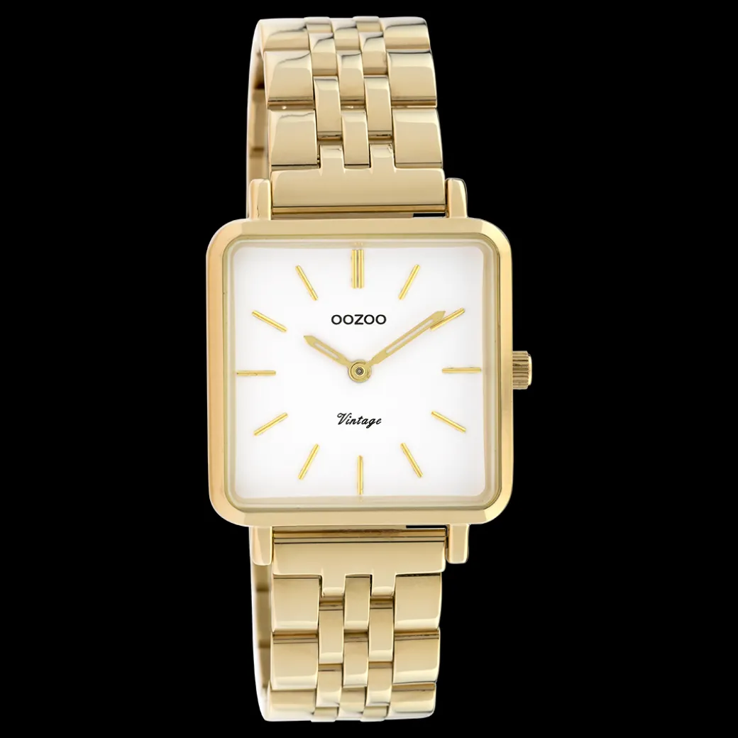 Goudkleurige OOZOO horloge met roestvrijstalen armband - C9955