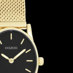 Goudkleurige OOZOO horloge met metalen mesh armband - C20259