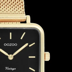 Goudkleurige OOZOO horloge met metalen mesh armband - C20264